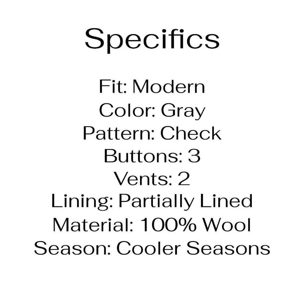 Caruso 42R Blue/Gray Check 3-Button Sport Coat Blazer Jacket T571 - Picture 4 of 11